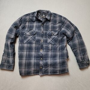 BC clothing co. Men's quilted plaid flannel work jacket Sz L